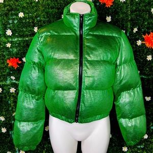 Small Shein metallic puffer coat
